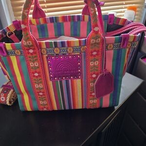 Kurt Geiger Multicolor Striped Tote Bag